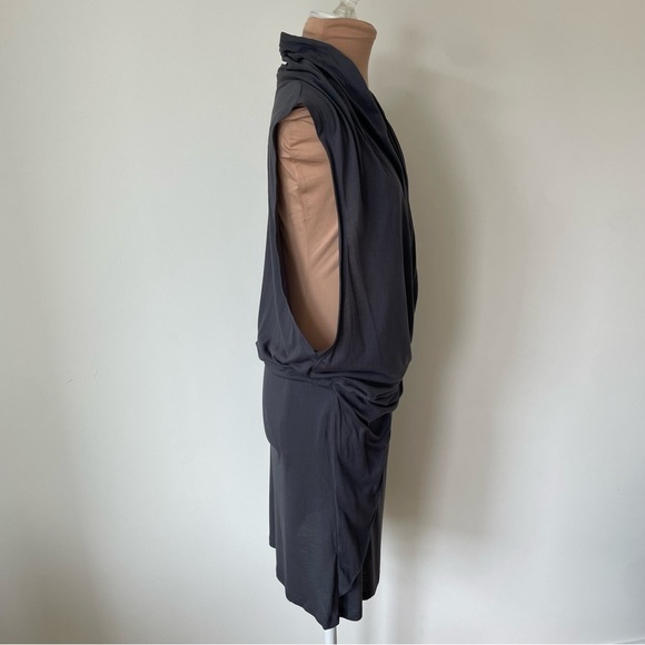 2nd Day Birger et Mikkelsen Menna Asphalt Gray Modal Wrap Ruched Dress NWT Sz S - Picture 4 of 10